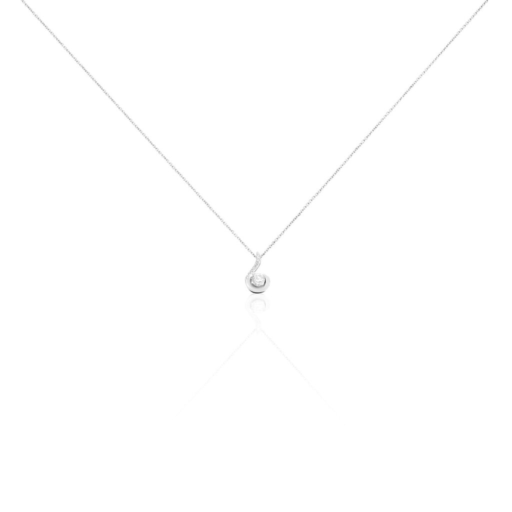 Collier Vrille Accompagnee Or Blanc Diamant - Spannringe Damen | OROVIVO