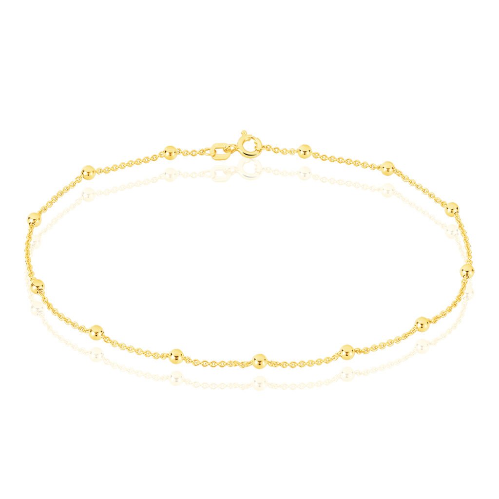 ANKER S RUND KUGEL Damen Fu&szlig;kette Silber vergoldet 925 Ball