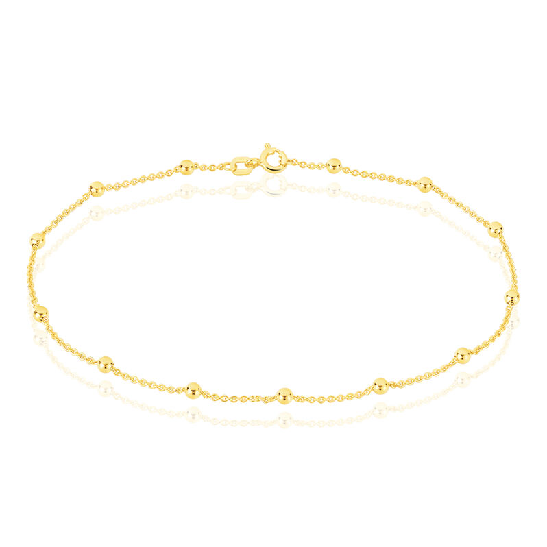 ANKER S RUND KUGEL Damen Fu&szlig;kette Silber vergoldet 925 Ball - F&uuml;r Partnerin Damen | OROVIVO