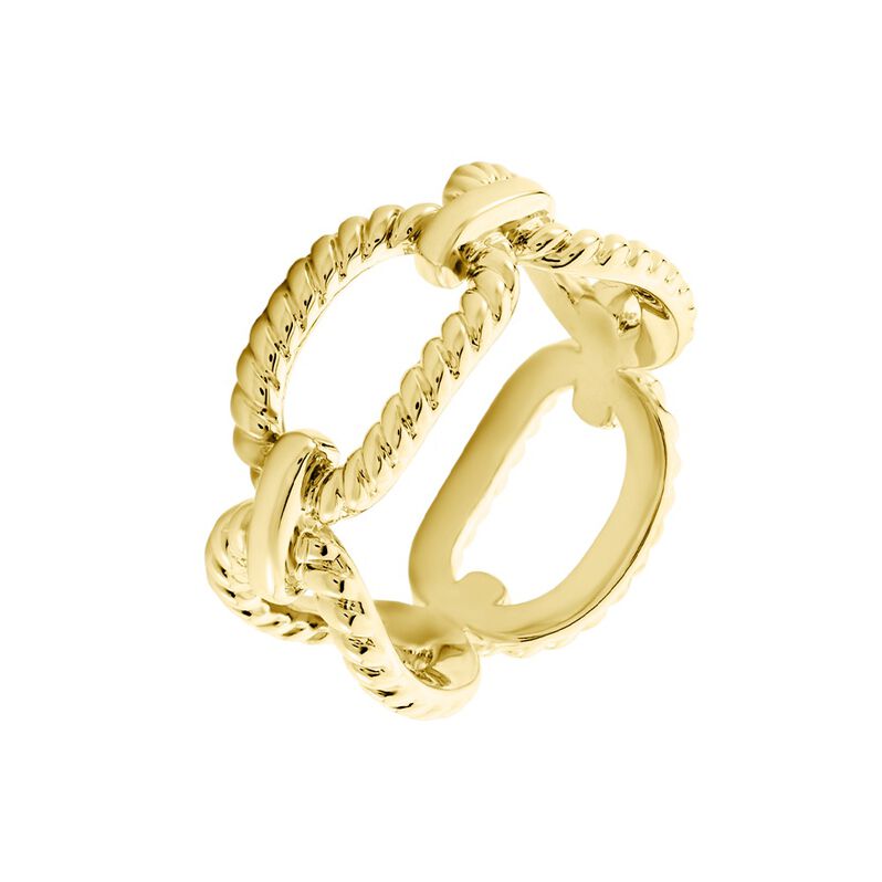 Damenring Messing Gold plattiert geriffelt - Ringe Damen | OROVIVO