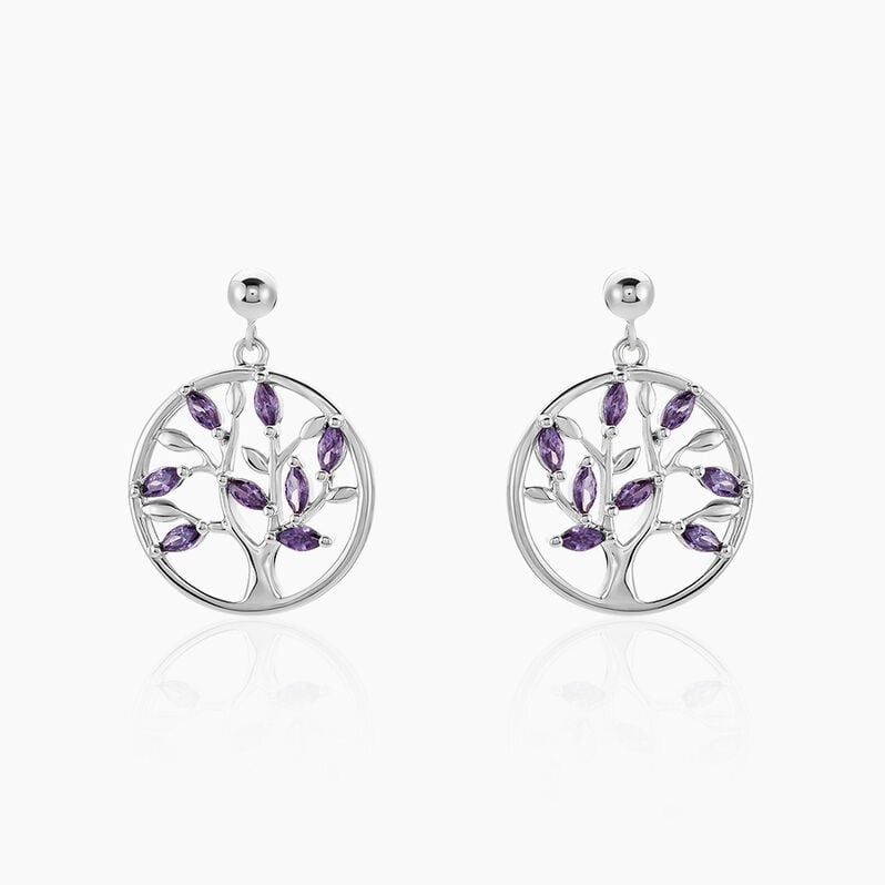 Boucles D'oreilles Pendantes Venka Argent Weiss Oxyde De Zirconium - Spannringe Damen | OROVIVO
