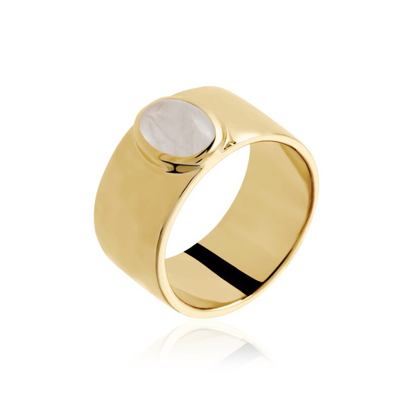 Damenring Messing Gold 750 plattiert Quarz - Solitärringe Damen | OROVIVO