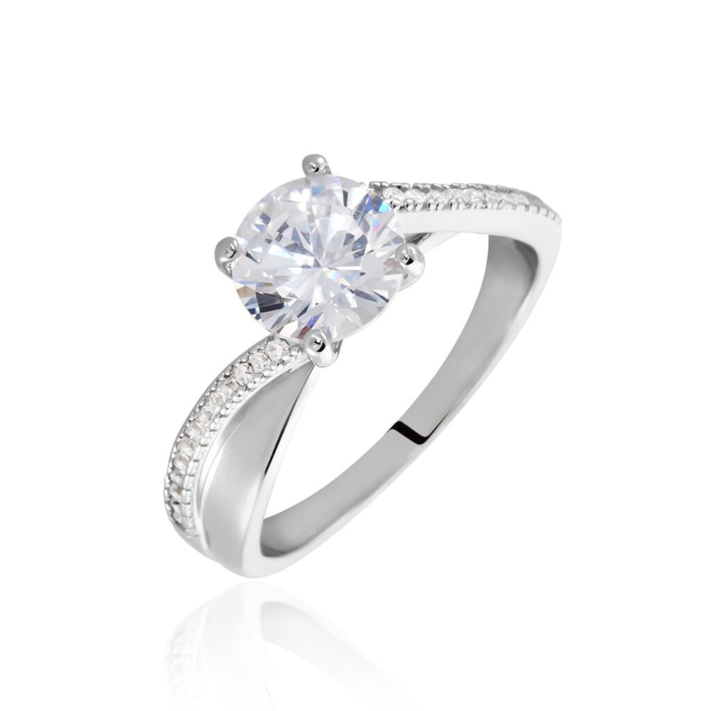 Damen Ring Silber 925 Zirkonia Wei&szlig; 2,020 ct B 1,6 mm