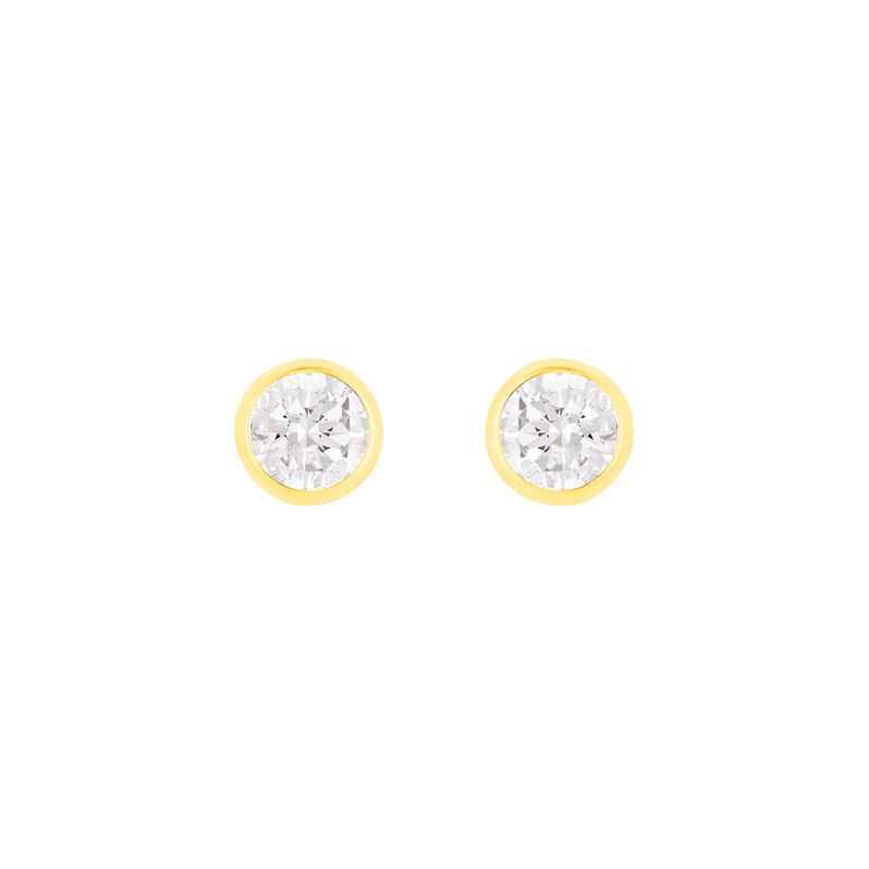 Damen Ohrstecker Gold 585 Zirkonia 4,5mm - Ohrstecker Damen | OROVIVO