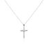 Damen Collier Silber Silber 925 Zirkonia Weiß 1,6 ct Religiöses Kreuz B 0,3 mm