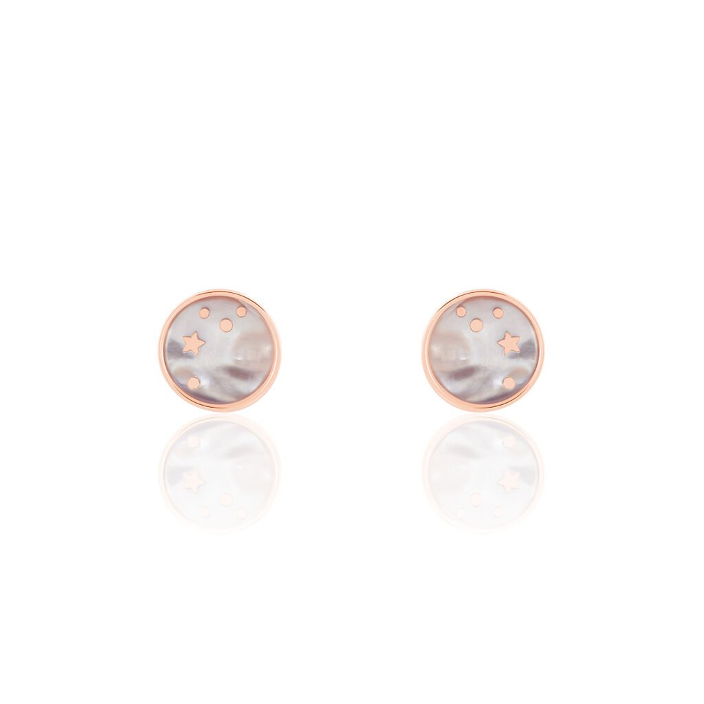Thumbnail - NEDELINA Damen Ohrstecker Silber rosevergoldet 925 Perlmutt Perlmutt Stern, Ohrstecker mit Stein