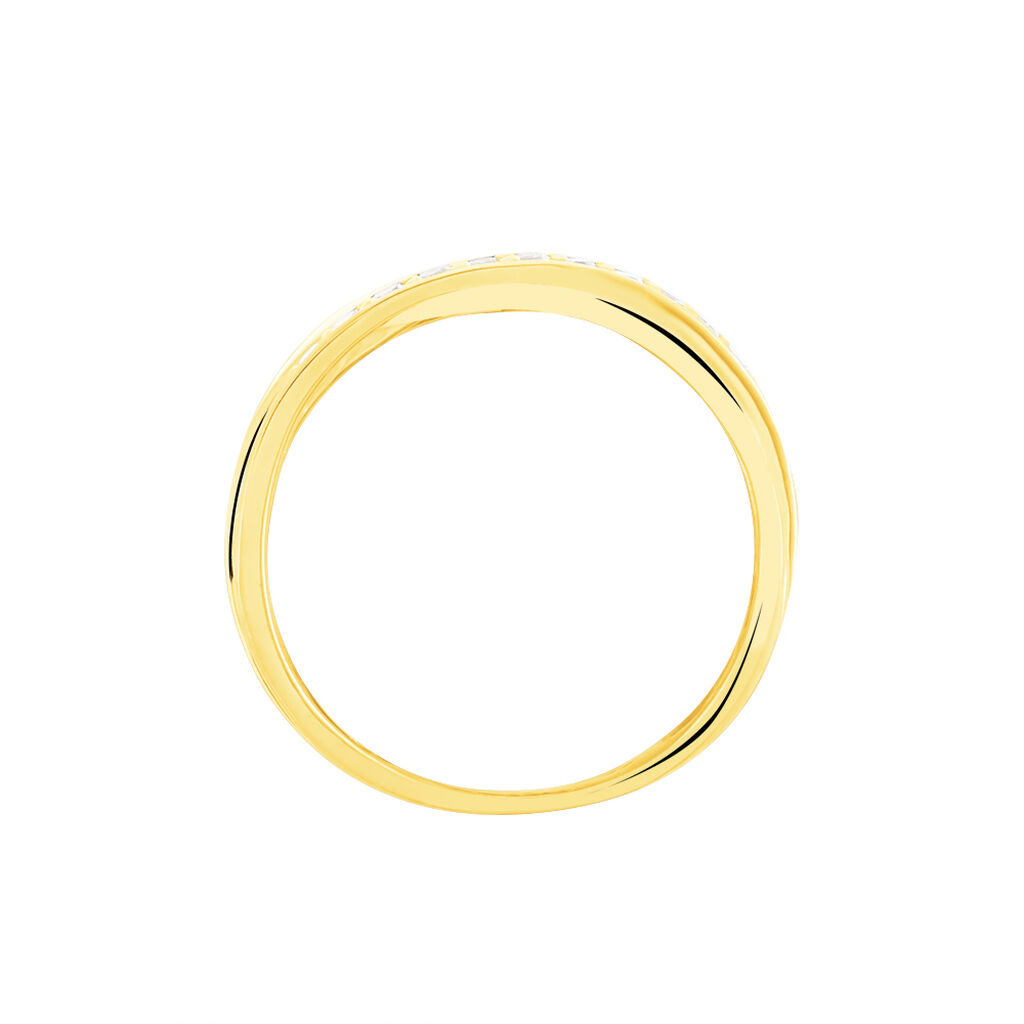 Damen Ring Gold 375 (9 Karat) Zirkonia Wei&szlig;