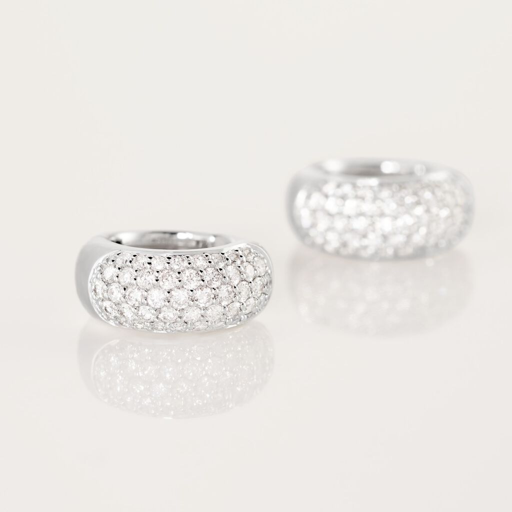 Brandice Damen Creolen Wei&szlig;gold 585 (14 Karat) Diamant Wei&szlig; 0,26 ct