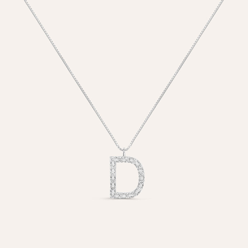 Collana Diamond Letters Oro Bianco Diamante - Spannringe Damen | OROVIVO