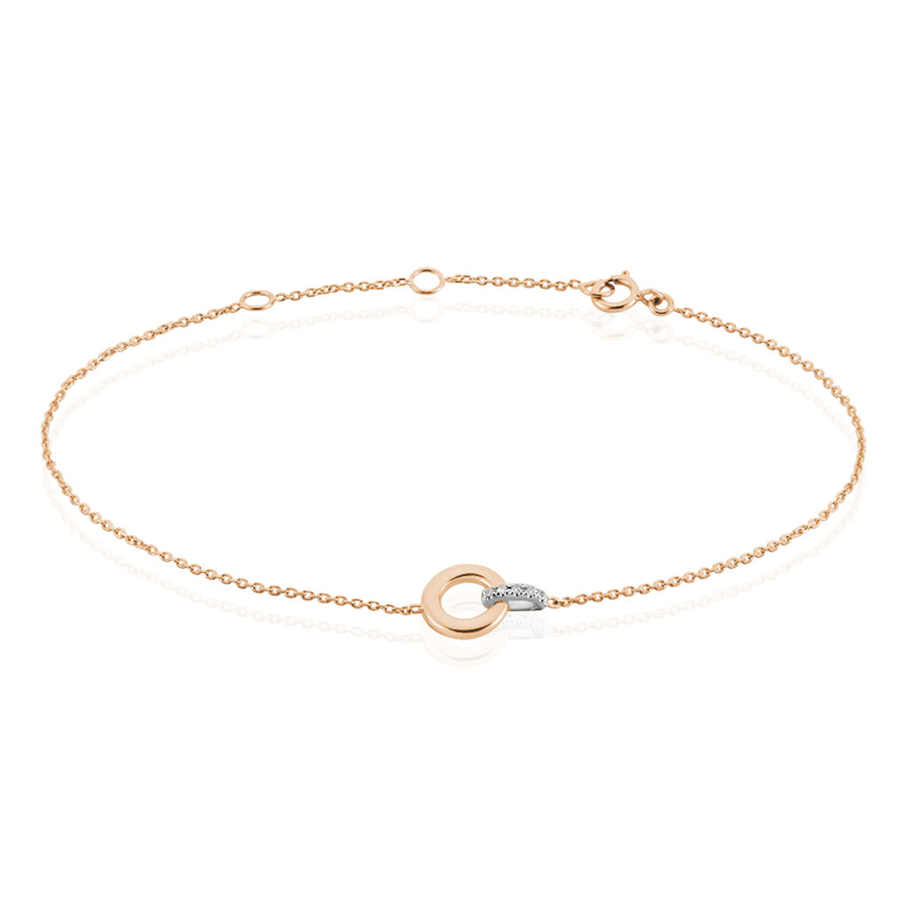 Bracelet Or Rose Melynda Cercle Et Barrette Diamant - Spannringe Damen | OROVIVO