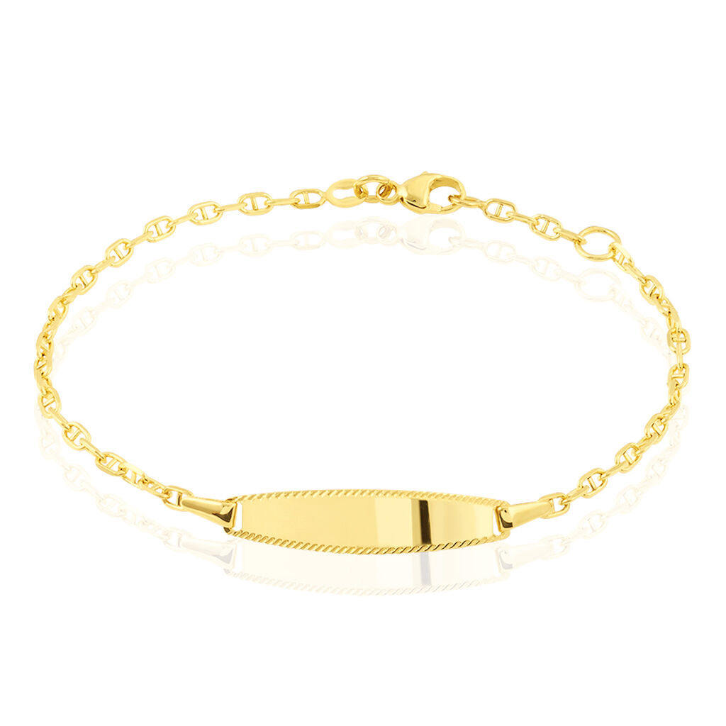 Bracelet Identité Fanelia Maille Marine Or Jaune - Spannringe Kinder | OROVIVO