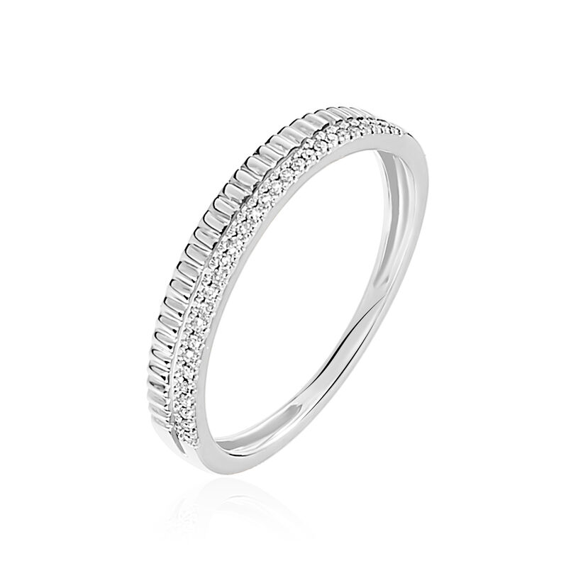 Bague Or Weiss Margette Forme Doubles Cercles Effet Diamante - Spannringe Damen | OROVIVO