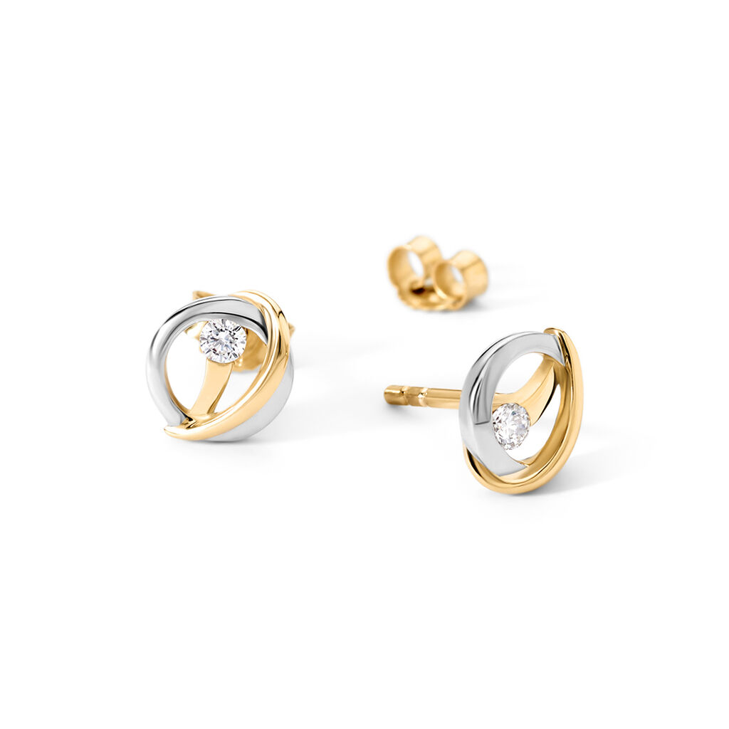 PAM Damen Ohrstecker Gold 333 (8 Karat) Andere Steine Wei&szlig;