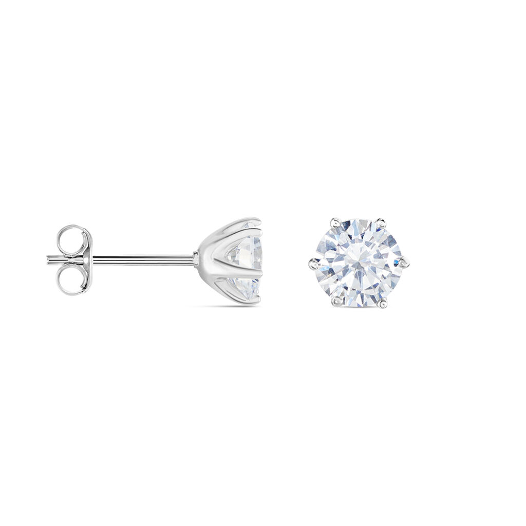 MARIETA Damen Ohrstecker Silber 925 Zirkonia Wei&szlig; 2,7 ct