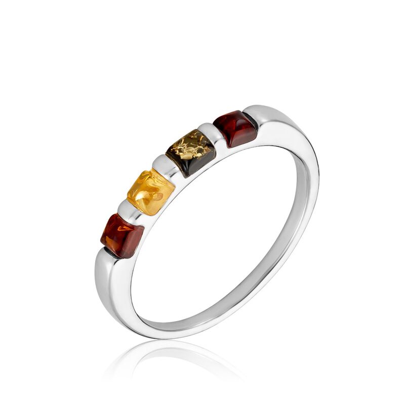 Bague Philo Argent Argenté Ambre - Spannringe Damen | OROVIVO