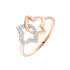 MARLIES Damen Ring Rosegold 375 (9 Karat) Zirkonia Wei&szlig; 0,16 ct Blume