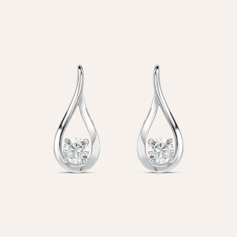 Orecchini Lobo Silver Elegance Argento Rodiato Cubic Zirconia - Spannringe Damen | OROVIVO
