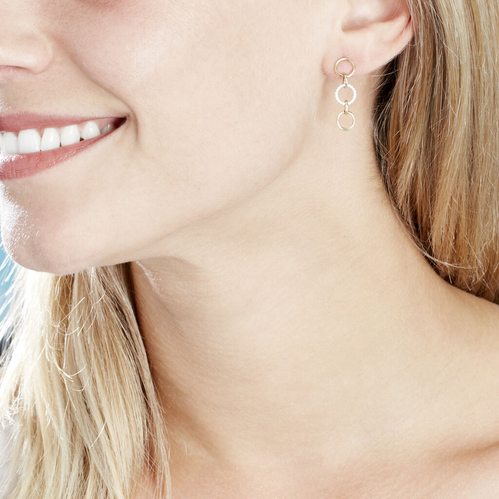 Boucles D'oreilles Or Jaune Lutzele Oxyde - Spannringe Damen | OROVIVO