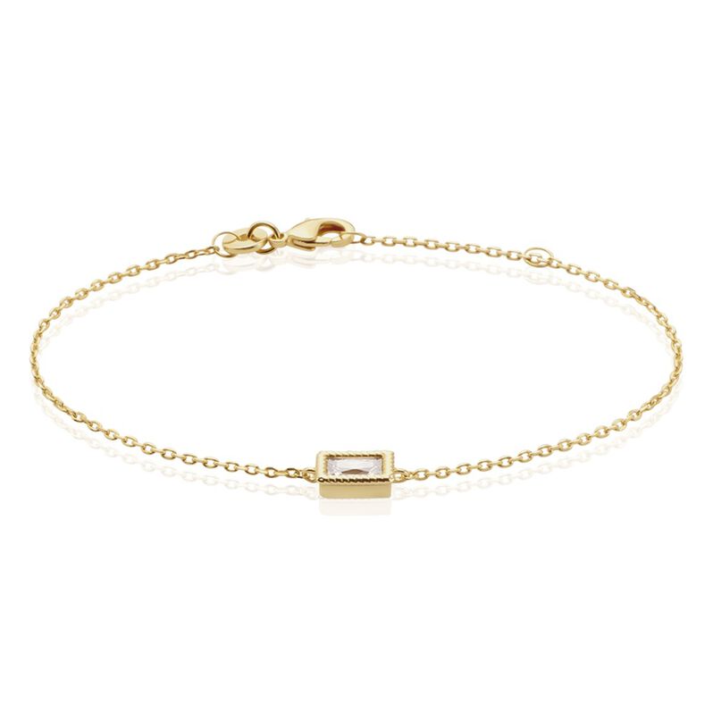 Bracelet Plaque Or Regan Oxyde De Zirconium - Spannringe Damen | OROVIVO