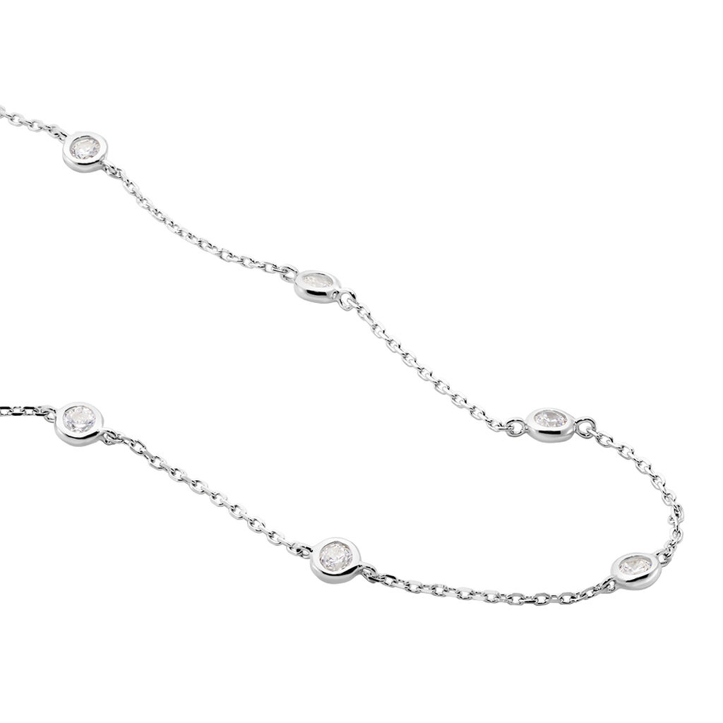 SEVIM Damen Collier Silber Silber 925 Zirkonia Wei&szlig; 0,21 ct B 0,3 mm