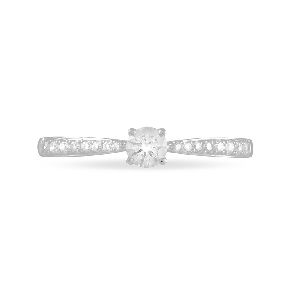 Bague Solitaire Hemera Or Blanc Diamant - Spannringe Damen | OROVIVO