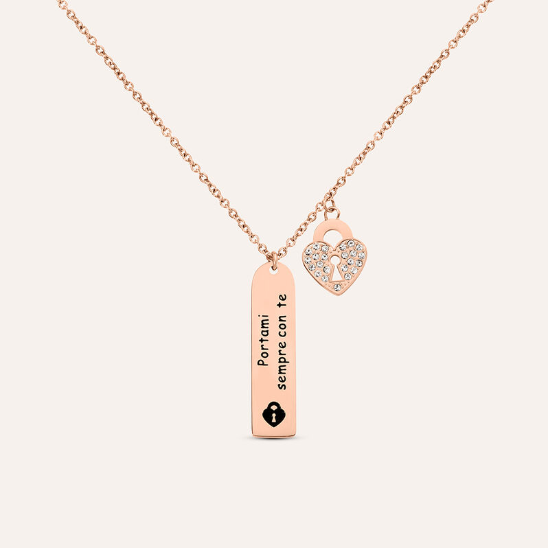 Collana Sunrise Acciaio Rosa Cristallo - Spannringe Damen | OROVIVO