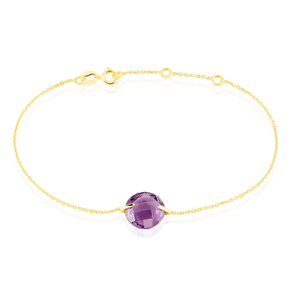 Bracelet Or Jaune Ludmille Ronde Amethyste - Spannringe Damen | OROVIVO