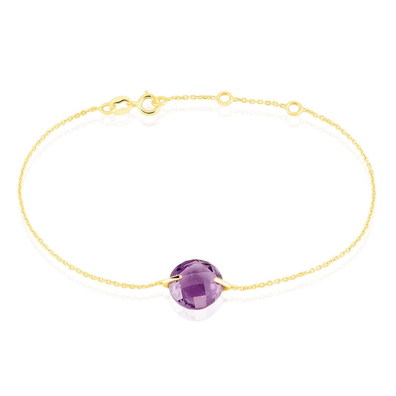 Bracelet Or Jaune Ludmille Ronde Amethyste - Spannringe Damen | OROVIVO