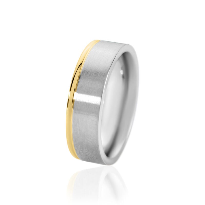 BOND Unisex Ring Edelstahl Bicolor Gold/Silber B 6 mm - Ringe Unisex | OROVIVO