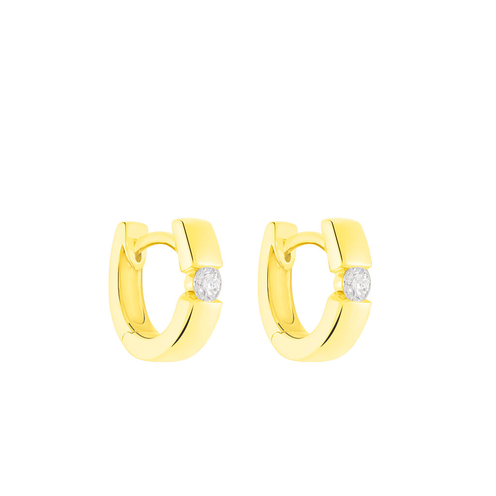Damen Creolen Gold 375 Diamant 0,2ct Seville 11,00mm 3,60mm  - Creolen Damen | OROVIVO