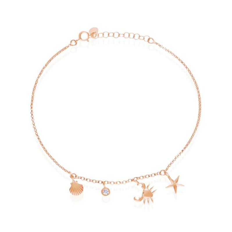 Cavigliera Silver Collection Argento Rosa Cubic Zirconia - Spannringe Damen | OROVIVO