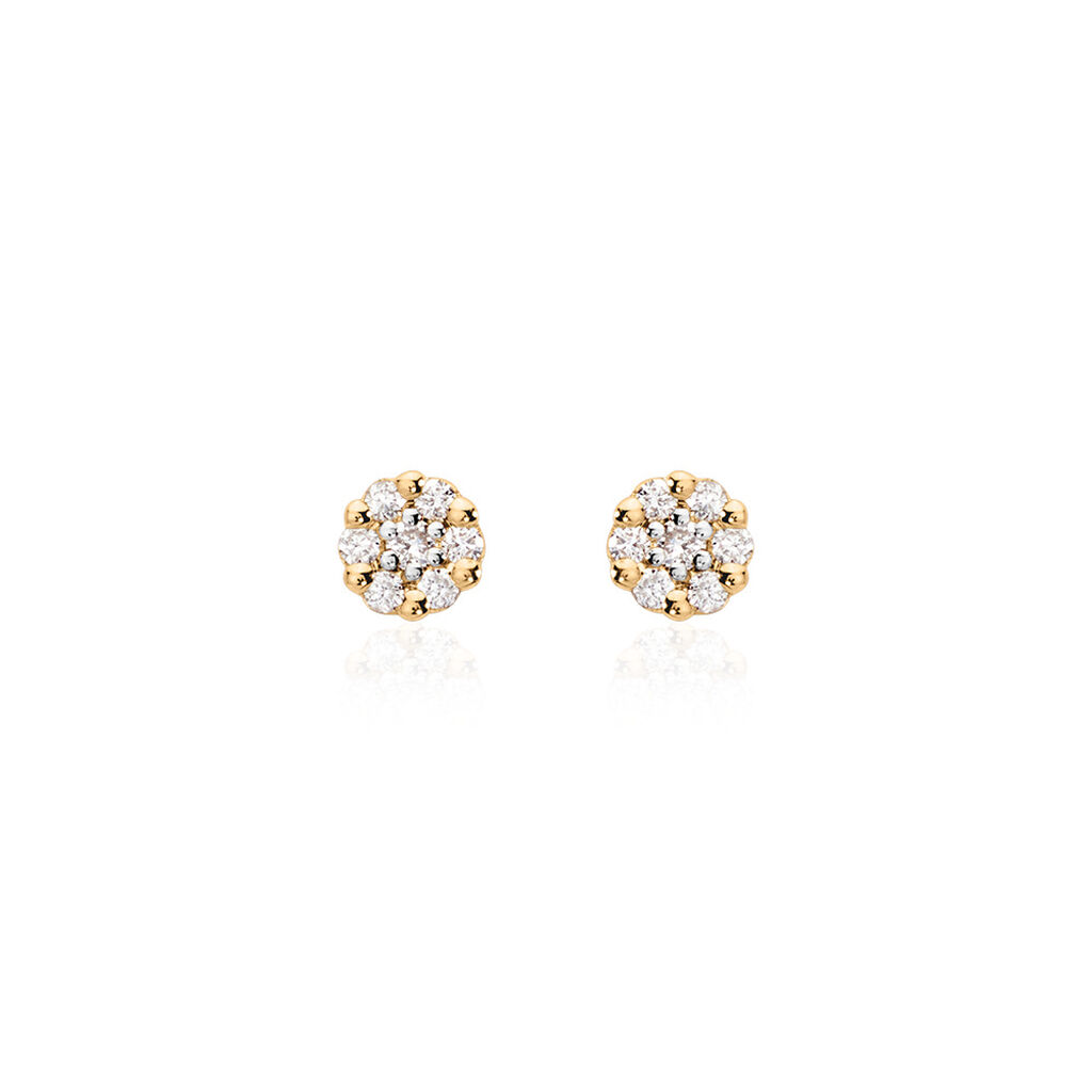 ALORA Damen Ohrstecker Gold 585 (14 Karat) Diamant Weiß 0,04 ct, Ohrstecker mit Stein
