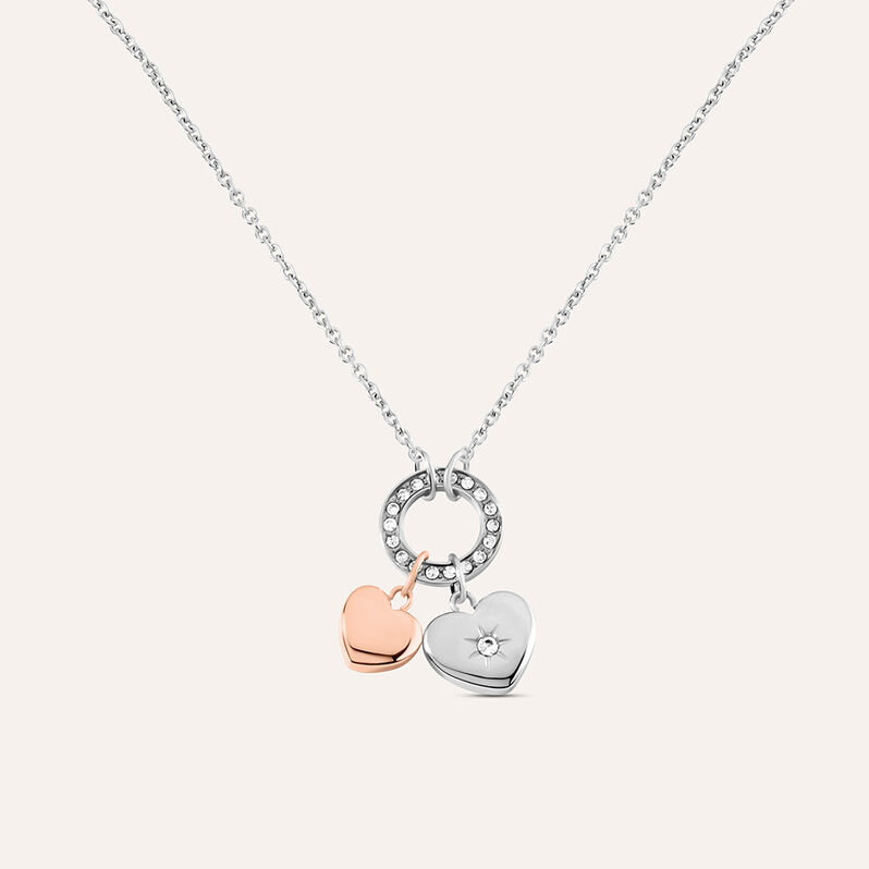 Collana Sunrise Acciaio Bicolore Bianco / Rosa Cristallo - Spannringe Damen | OROVIVO