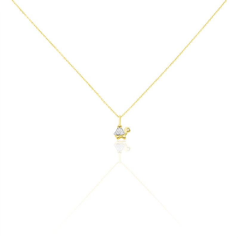 Collier Evaelle Or Jaune Tortue Diamants - Spannringe Kinder | OROVIVO