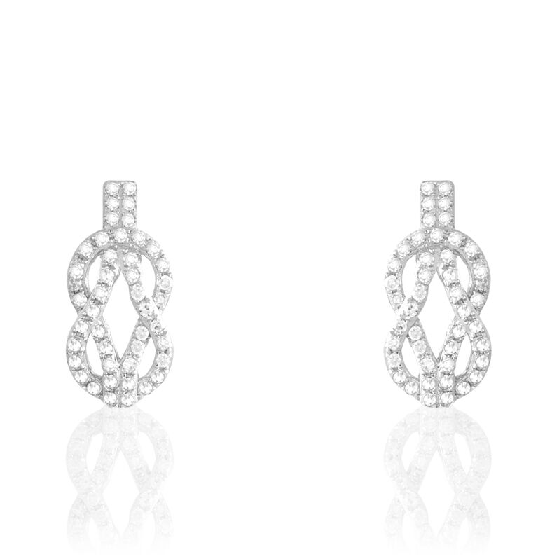 Boucles D'oreilles Puces Or Blanc Diamant - Spannringe Damen | OROVIVO