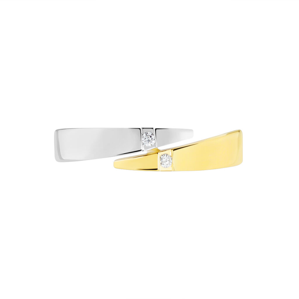 Damen Ring Gold Bicolor 585 Diamant 0,04ct Aurelia  - Ringe mit Stein Damen | OROVIVO