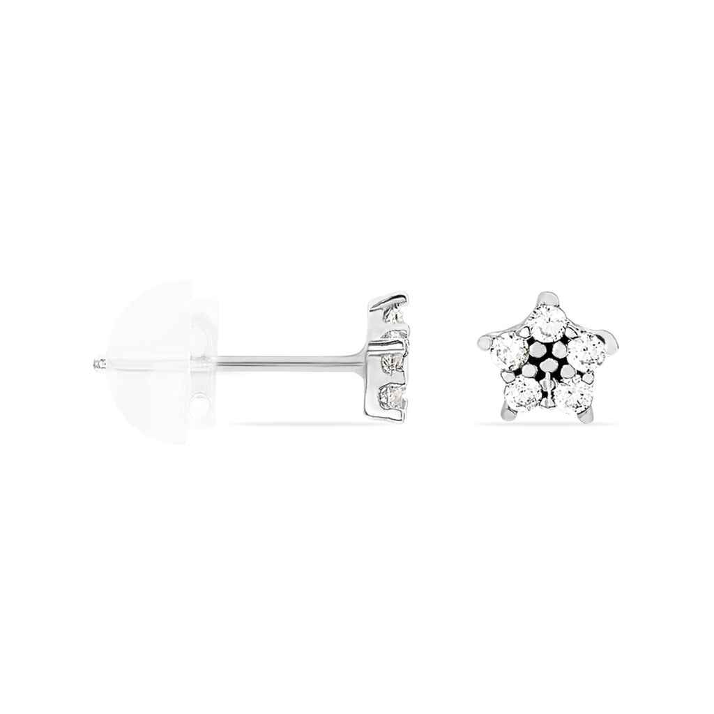 Ohrstecker Weißgold 375 Zirkonia Stern - Ohrstecker Familie | OROVIVO