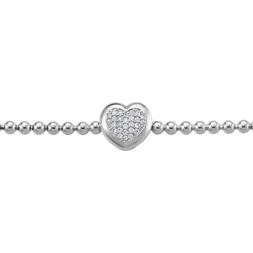 Damenkugelarmband Silber 925 Zirkonia Herz - Kugelarmbänder Damen | OROVIVO