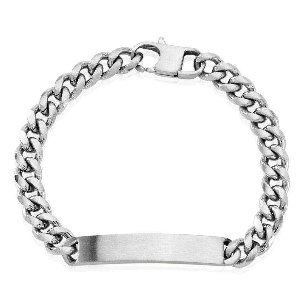 MATEO Herren ID Armband Edelstahl B 8 mm, ID Armband ohne Stein