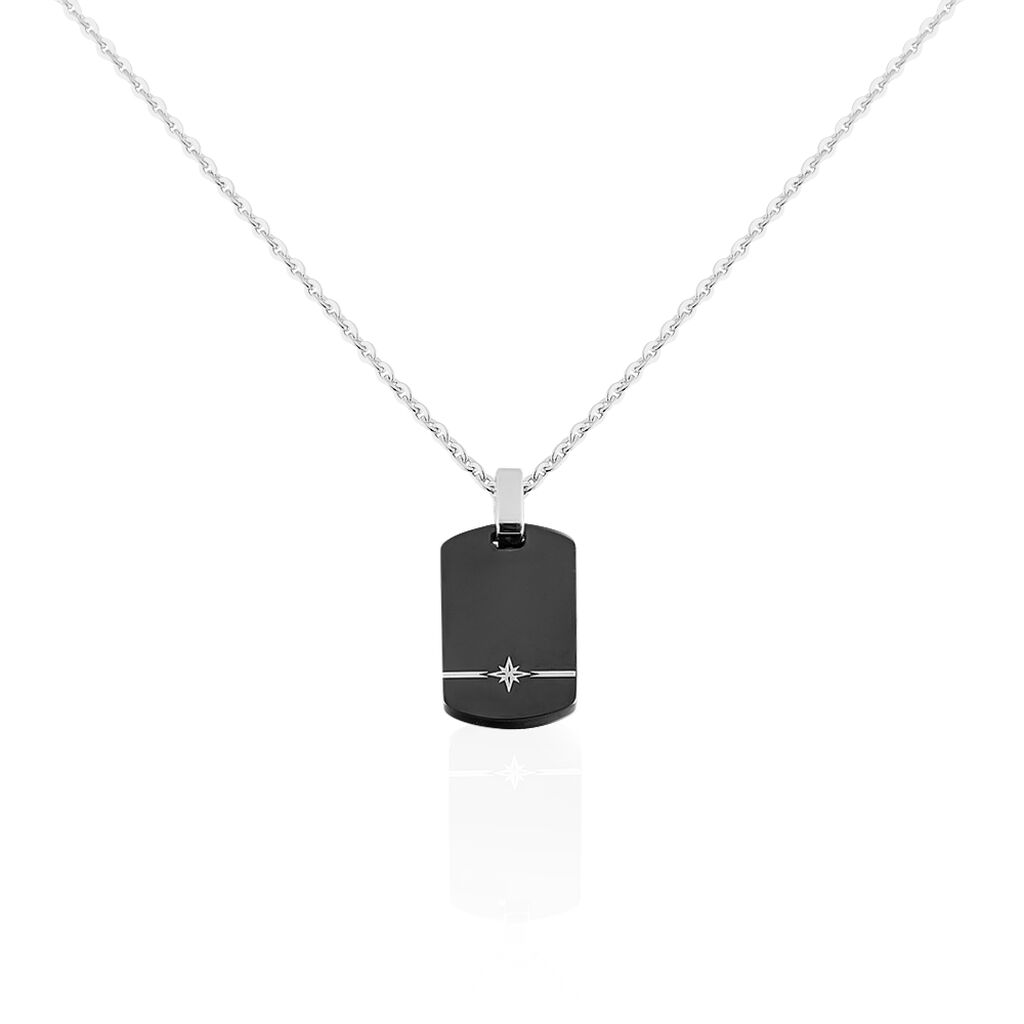 Herren Halskette Edelstahl Dog Tag Schwarz - Halsketten Herren | OROVIVO