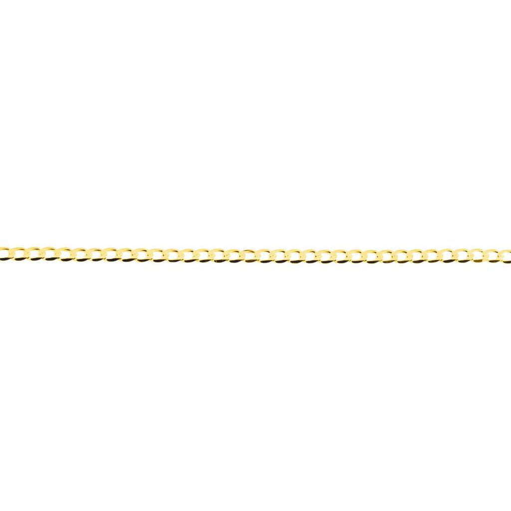 Unisex Panzerkette Facettiert Gold 375 , Kette ohne Stein