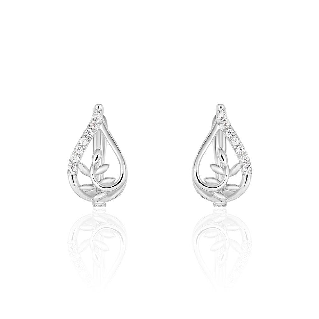 BERITA Damen Ohrstecker Silber 925 Zirkonia Weiß Blütenblatt - Ohrstecker Damen | OROVIVO