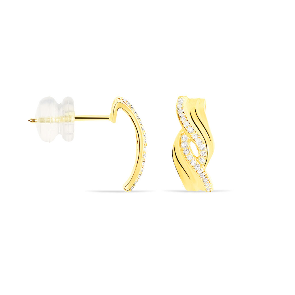 Boucles D'oreilles Or Jaune Eden Diamant - Spannringe Damen | OROVIVO