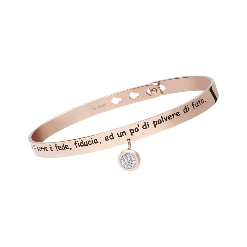 Bangle Sunrise Acciaio Rosa Cristallo - Spannringe Damen | OROVIVO