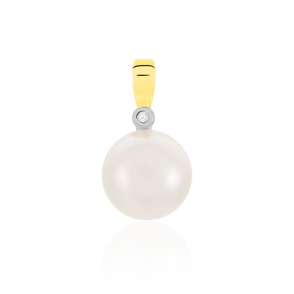 Damen Anhänger Gold Bicolor 585 Zuchtperle Perlmutt Ball Gaha  - Schmuckanhänger Damen | OROVIVO
