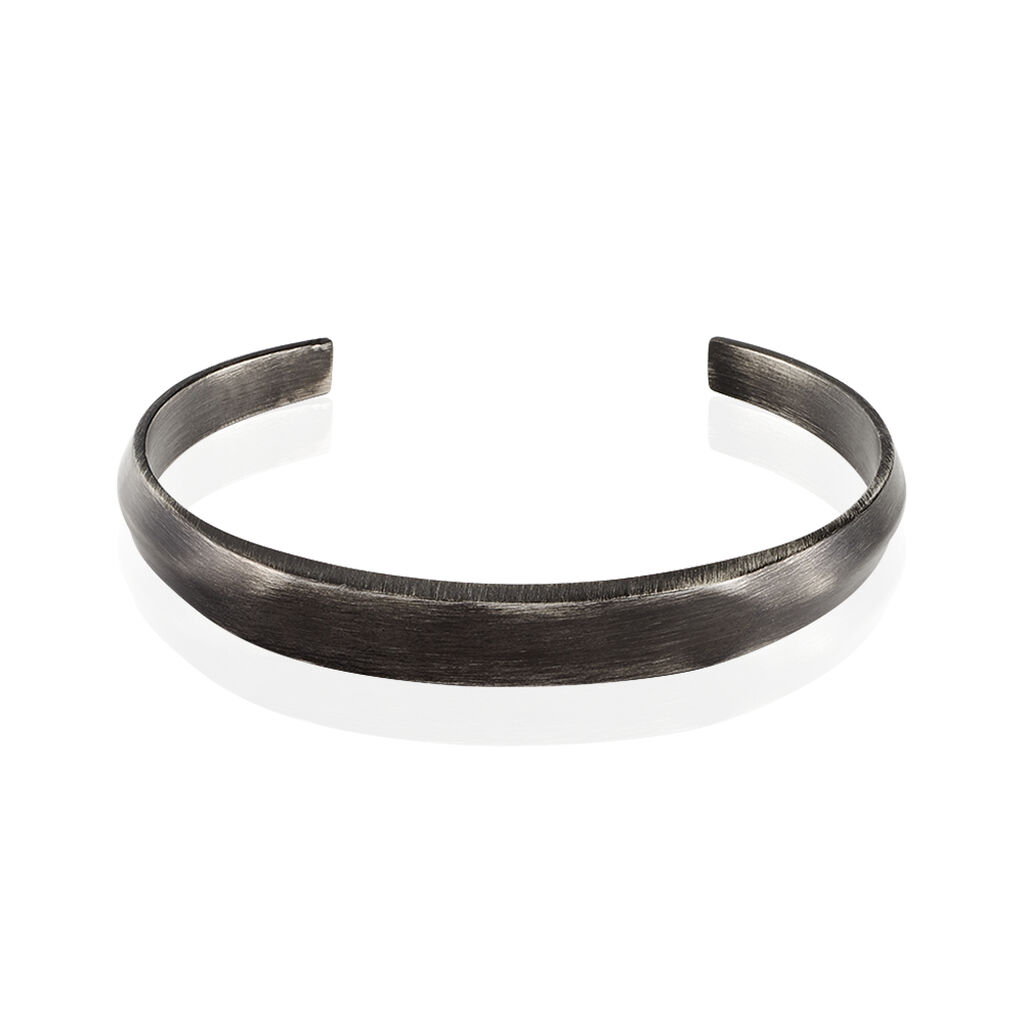 CORVIN Herren Armreif / Armspange Edelstahl Schwarz Hexagon B 48 mm