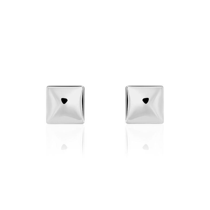 Boucles D'oreilles Argent Puces Carrees - Spannringe Damen | OROVIVO