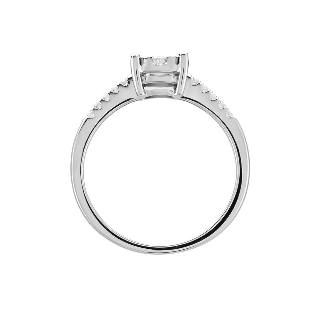 Damen Ring Weißgold 585 Rund Weiß Natur Petali - Ringe mit Stein Damen | OROVIVO