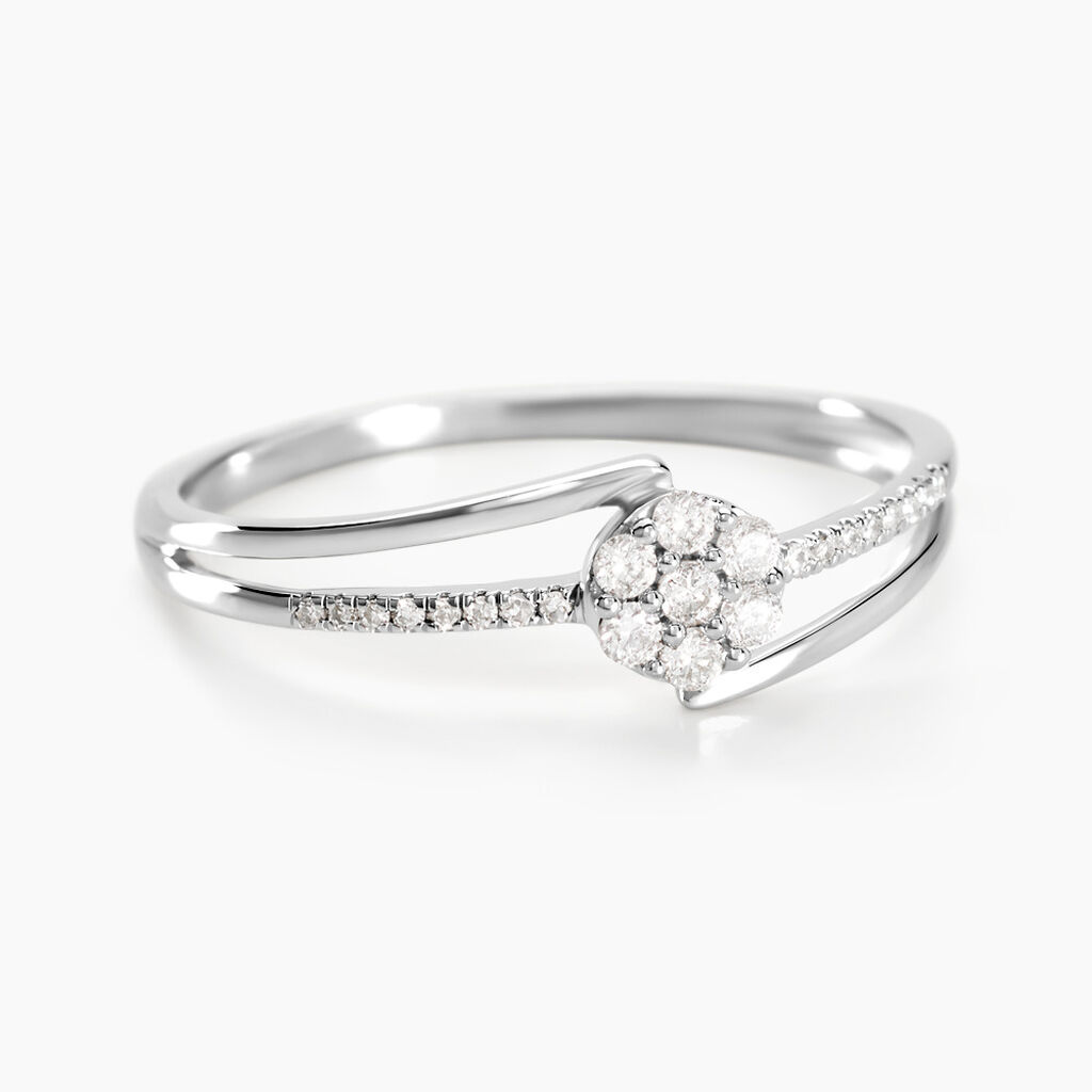 Bague Solitaire Atalante Or Blanc Diamant - Spannringe Damen | OROVIVO