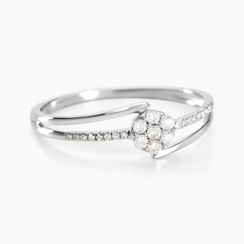 Bague Solitaire Atalante Or Blanc Diamant - Spannringe Damen | OROVIVO